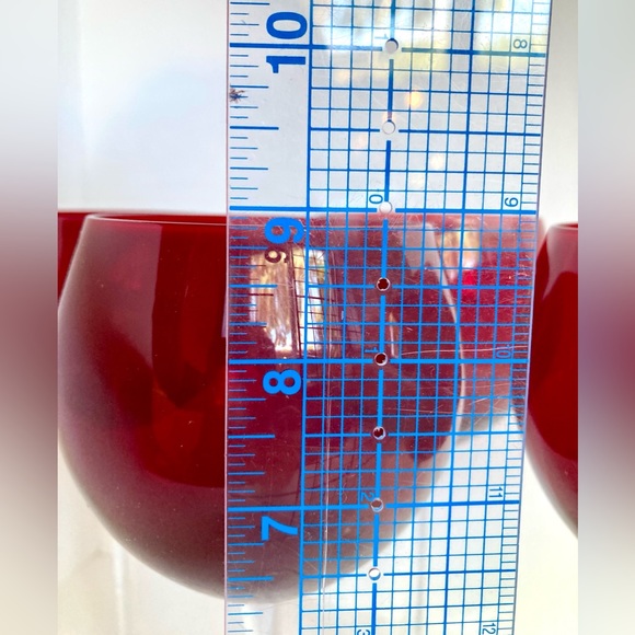 Lenox Holiday Gems Set of 4 Ruby Red Balloon Crystal Wine Glasses 8 7/8” Tall - Picture 7 of 8